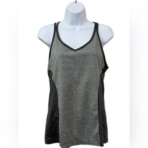 Striped Black and Gray Women's Tank Top